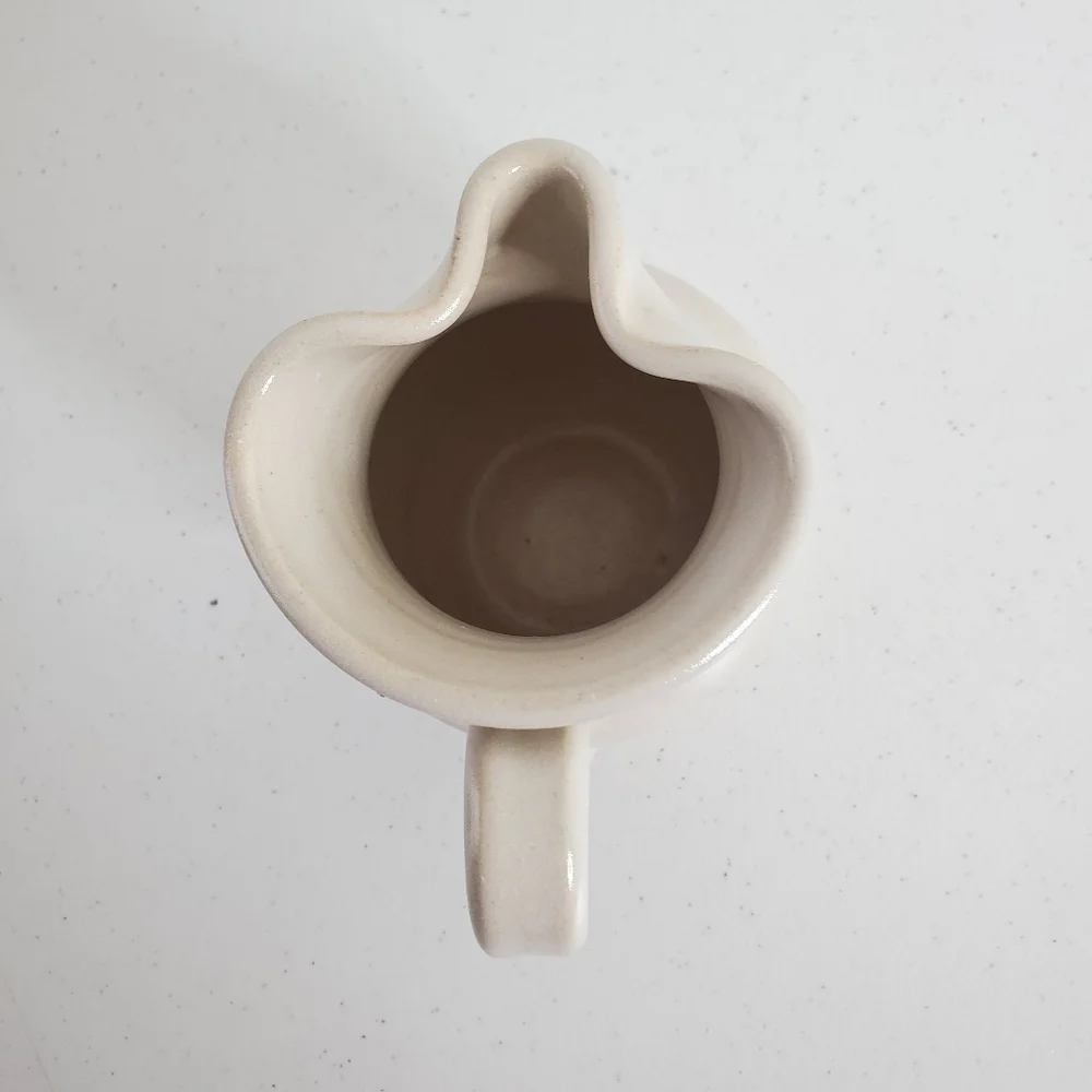 Vintage Dover Pottery Pitcher Artist Signed DBG 1984 Floral Butterfly Vase‎